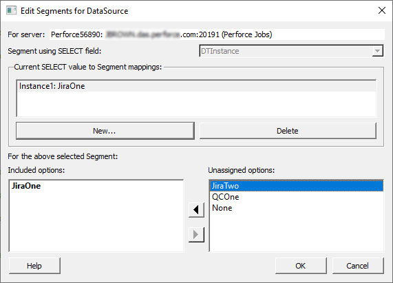 Image of the Edit segments for data source dialog