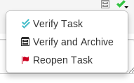 Drop-down menu for addressed tasks.