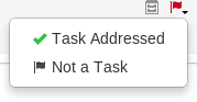 Drop-down menu for open tasks.