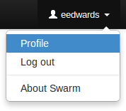 Selecting Profile on userid drop-down menu