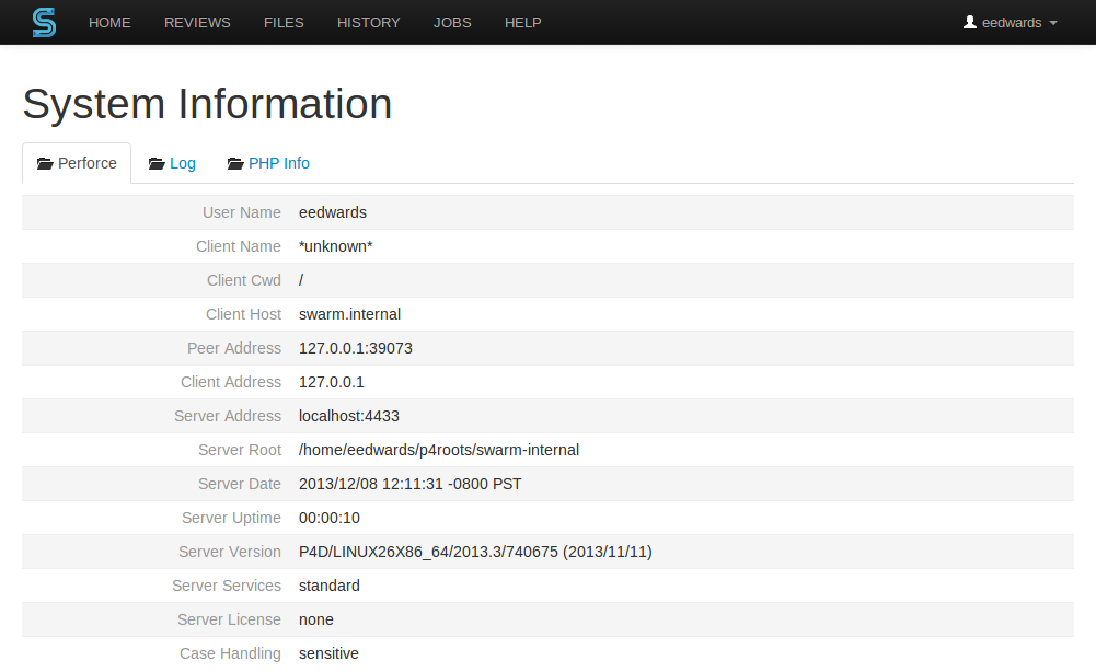 The System Information page