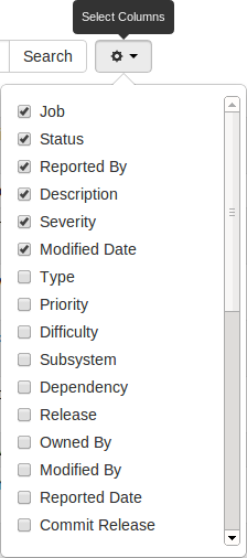 Selecting jobspec fields to display