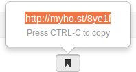 The short links "bookmark" button.