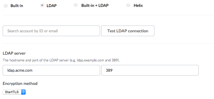 LDAP configuration