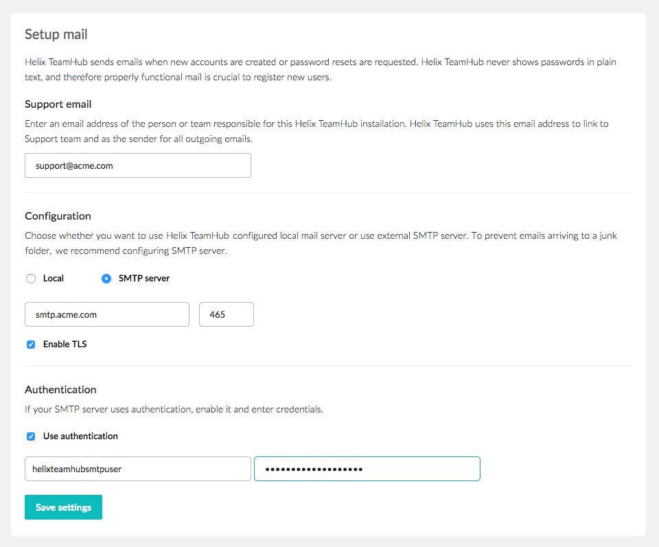 Configuring mailing