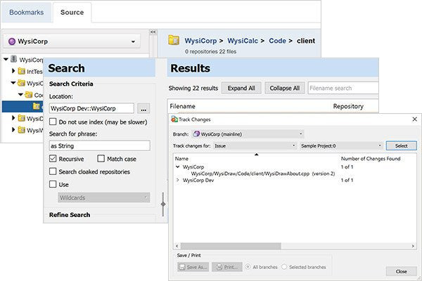 Perforce Surround SCM review screenshots.