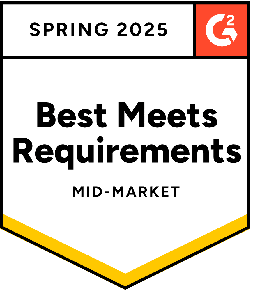 Spring 2025, Perforce ALM Best Meets Requirements G2 Badge