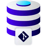 3d server icon with a Git logo