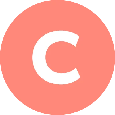 The letter C in a circle.